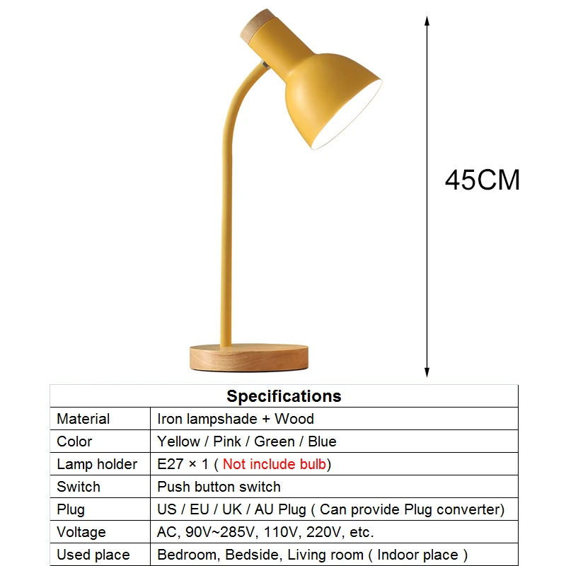 

Nordic Led Desk Lamp Adjustable Modern Bedside Table Lamp for Bedroom Kid Child Led Night Lights Book Reading Study Light Office
