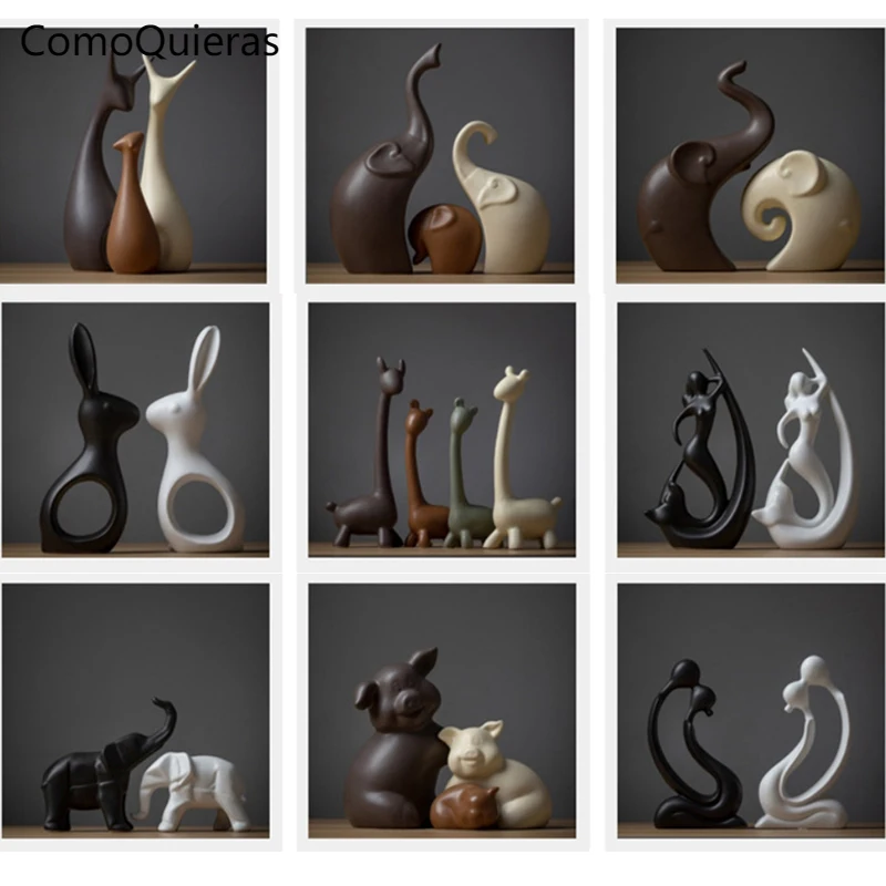 

Ceramic Nordic Deer Figurine Creative Home Decoration Accessories Modern Living Room TV Cabinet Decoration Crafts Animal statue