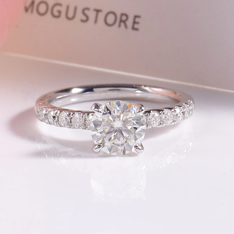 Заказной VVS Moissanite 6 5 мм лабораторный цвет Круглый блестящий крой серебро 925 пробы