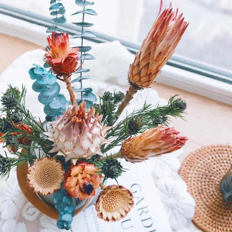 

30cm Natural Dried Flower Combination Bouquet For Home Office Decoration Shooting Props Holiday Party Supplies