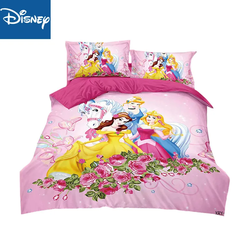 

Disney cheaper bedding set for children bed decor single size duvet covers twin flat sheet 3pcs princess free shipping promotion
