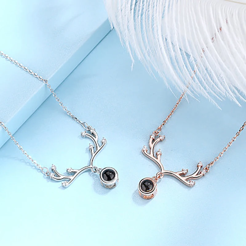 Счастливый олень рога проекция ожерелье 100 языков я люблю тебя романтические