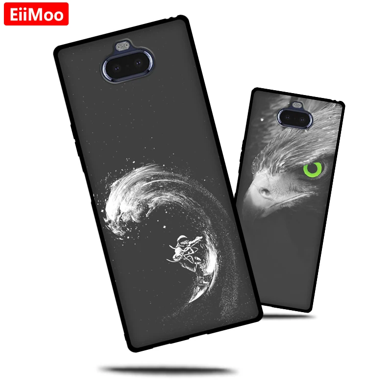 Силиконовый чехол EiiMoo для Sony Xperia 8 2019 мультяшный матовый тонкий мягкий ТПУ