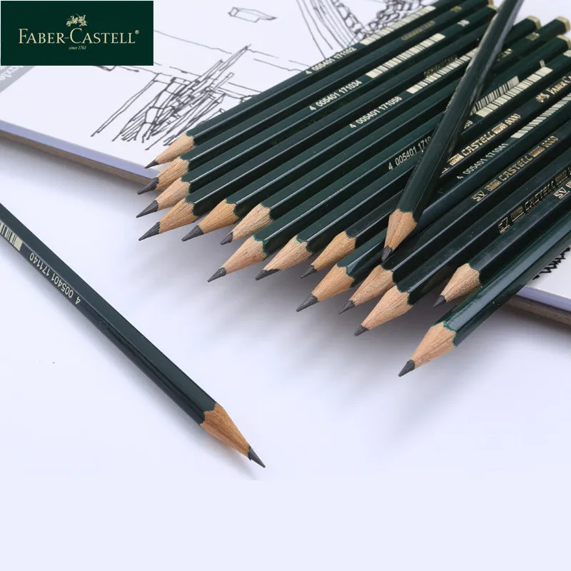 1 шт. Германия Faber-Castell 9000 эскиз карандаш для рисования дизайн товары для рукоделия SV технология склеивания НЕОБРАБОТАННАЯ древесина экологическая безопасность