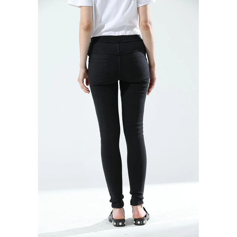 Женские обтягивающие брюки модные эластичные талии прикладом длинные джинсы с