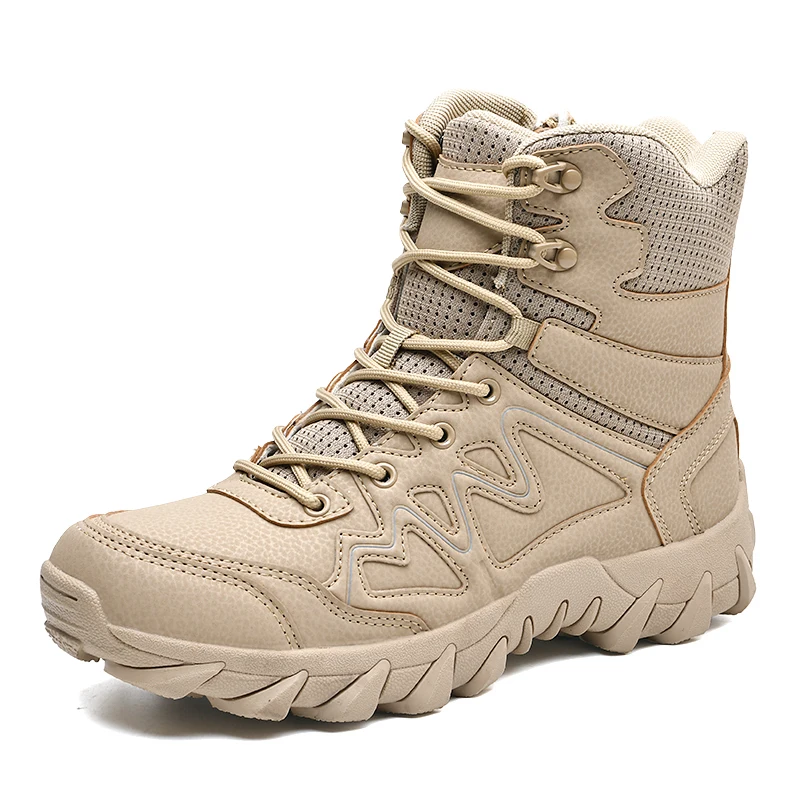 

2021 Fall Winter Men Hiking Shoes Military Boots Absorbs Sweat Dries Quickly Comfortable Lining Light Grip Men Outdoor Shoes