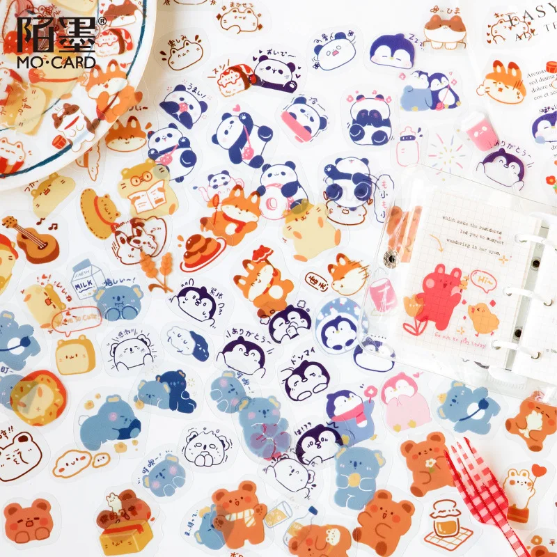 

40 pcs/set Kawaii Hairy Animals Pet PET Stickers Scrapbooking Diy Diary Stationery Sticker Cute School Supplies