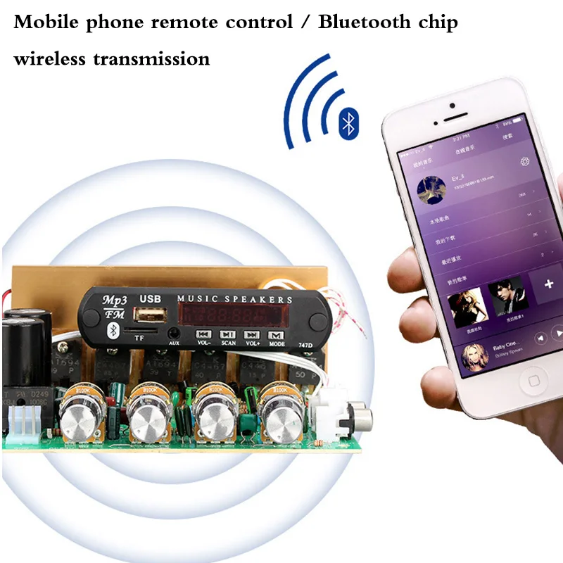 Усилитель мощности Bluetooth 80 Вт 2 1 профессиональная плата сабвуфер