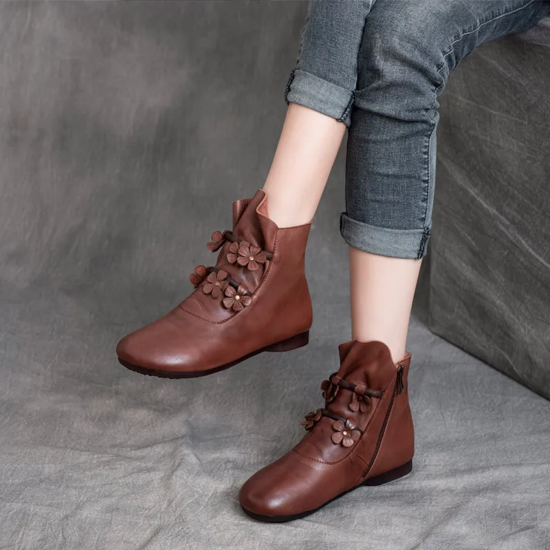 

2021 Spring Autumn Women's Shoes Fashion Retro Cool Ladies Knight Booties Side Zipper Flat Female Boots