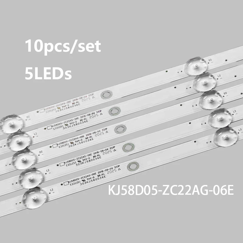 

10pcs/set LED backlight strip 5leds for KJ58D05-ZC22AG-06E 303KJ580036E