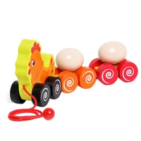 toddler drag game hen drags eggs drags toy car drag car toy hen learning and motor skills toy wooden toy hen trailer