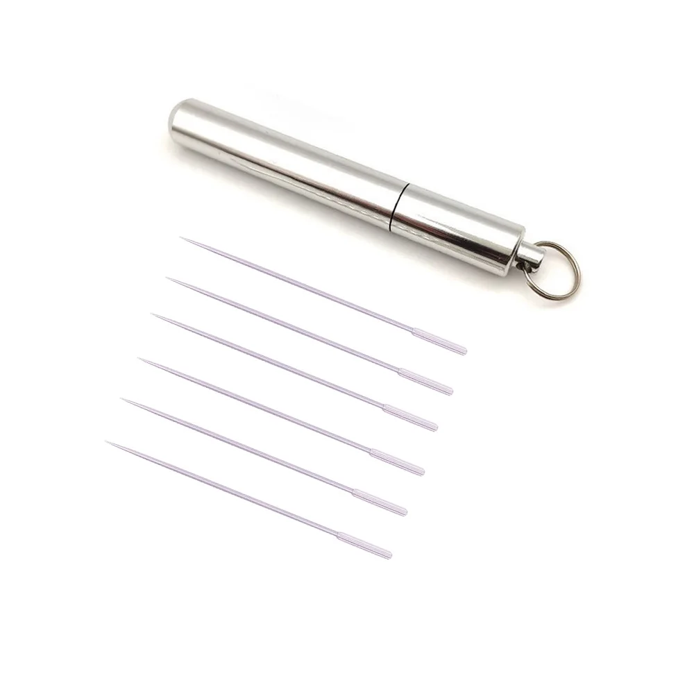 Титановые зубочистки 6 шт. декоративные портативные уличные Диспенсер Для