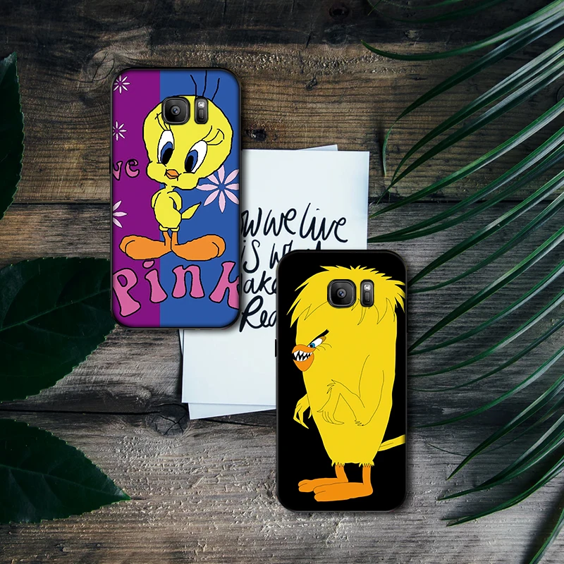 Птичка Твити Мягкий силиконовый чехол для телефона Samsung Galaxy S6 S8 край S7 S9 плюс S10 S10E