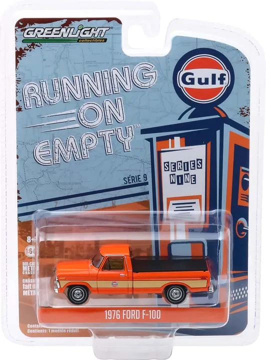 

GreenLight CARS 1/64 1976 Ford F-100 Gulf oil pickup trucks Collector Edition Metal Diecast Model Car Kids Toys Gifts