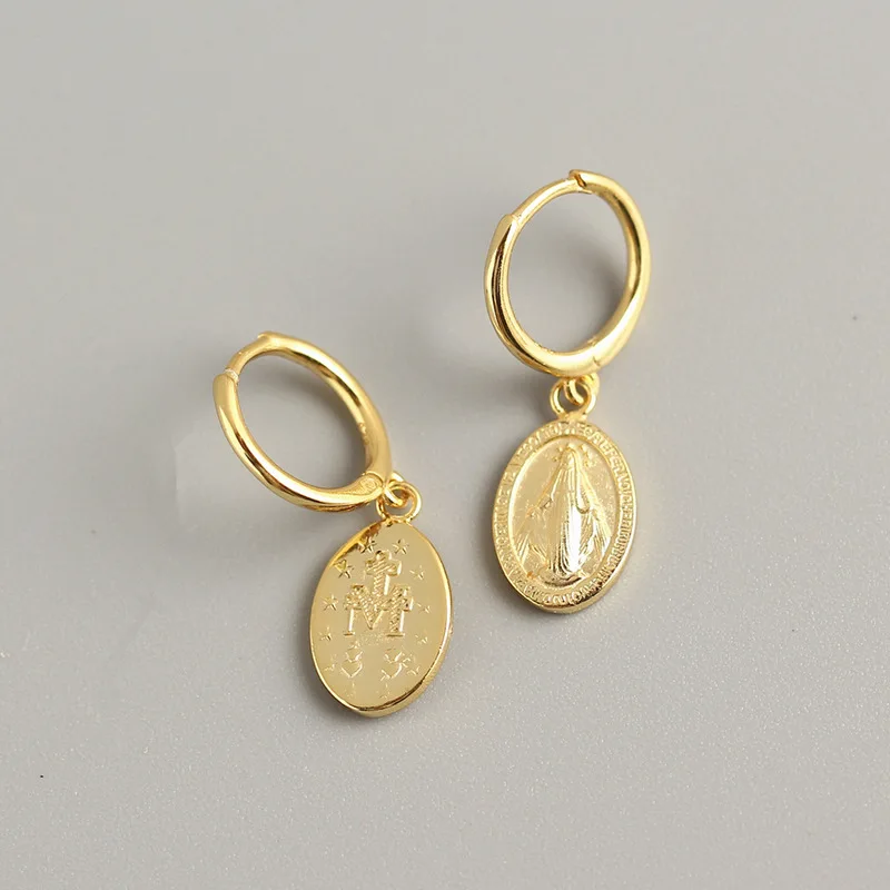 Женские серьги-Клипсы из стерлингового серебра 925 пробы с золотыми шпильками