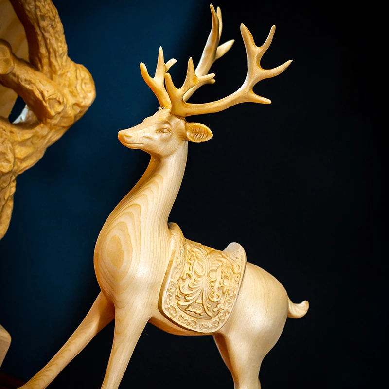 

Большой деревянный декор для стола, с изображением животных, оленей, Новогоднее украшение для дома, Подарочная деревянная статуя