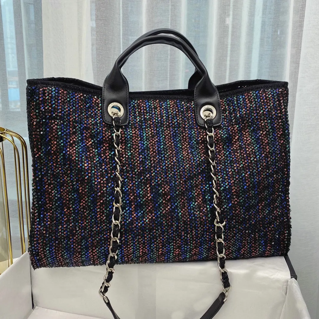 

2021 Women luxury handbags canvas shopping bags top quality fashion designer purse shoulder bag chain Large tote brand beach bag