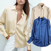 maxdutti autumn blusasmujer de moda 2021 long sleeve blouse women england style fashion satin casual shirt women blouse and tops
