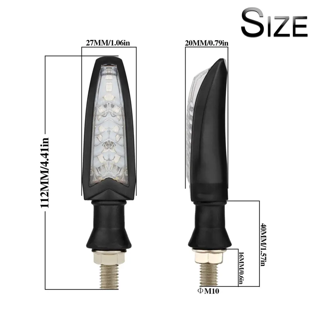 

2Pcs Universal Motorcycle LED Turn Signals Turn Signal Indicator Lights Blinkers Flashers Daytime Double Colors Driving Light