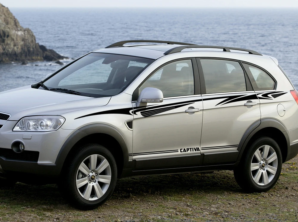 2 шт. для Chevrolet Captiva Автомобильная длинная Боковая дверь стикер DIY виниловая пленка авто Спорт Стайлинг наклейки автомобильные принадлежности для тюнинга