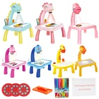 Детский светодиодный проектор, художественный стол для рисования, игрушки, детская доска для рисования, художественные изделия, Обучающие инструменты для рисования, игрушка для девочек