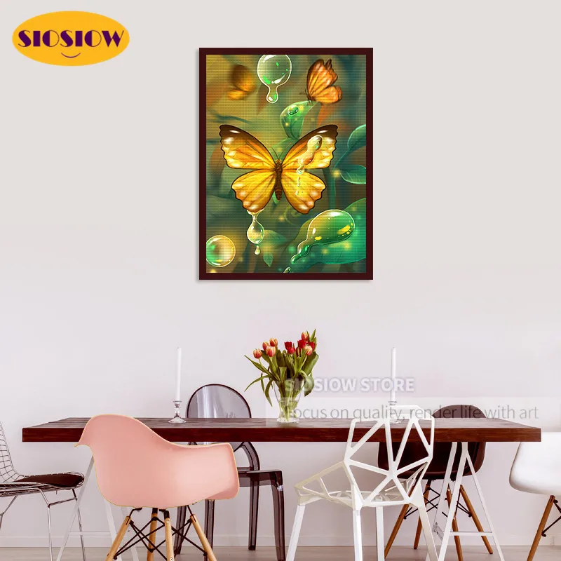 Алмазная 5d картина сделай сам с рисунком бабочки полностью квадратной формы