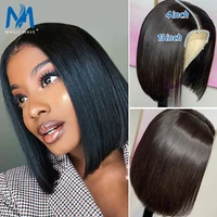 13x4 short bob straight lace wigs preplucked baby hair lace front human hair wigs for women peruvian bob lace front wig 180