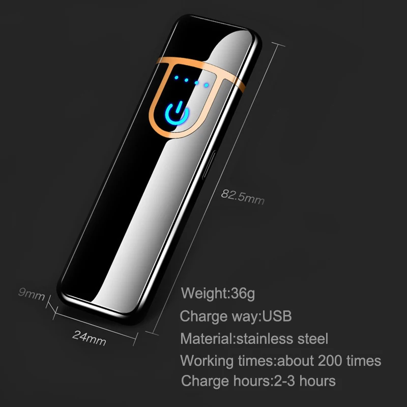 USB Умная Электронная зажигалка ветрозащитная металлическая зарядка