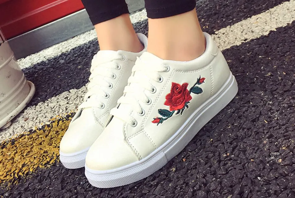 3 MoneRffi/повседневная обувь на шнуровке с цветами; Zapatos De Mujer; женские кроссовки; Вулканизированная обувь; дышащая прогулочная Женская парусиновая обувь - Цвет: 3