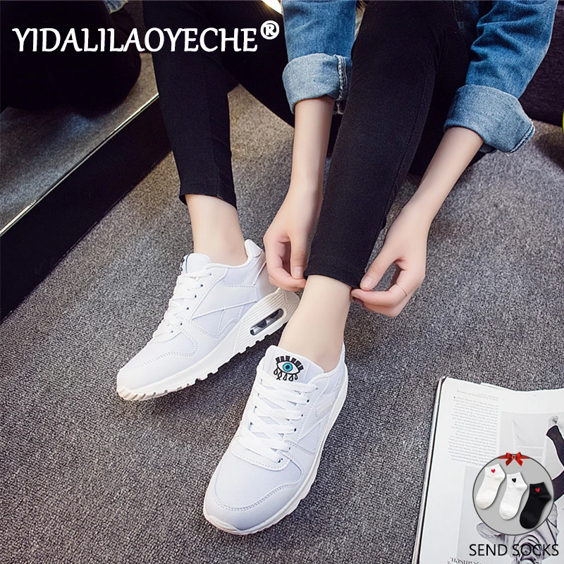 YIDALILAOYECHE/2019 г. летние модные кроссовки женская дышащая сетчатая однотонная обувь
