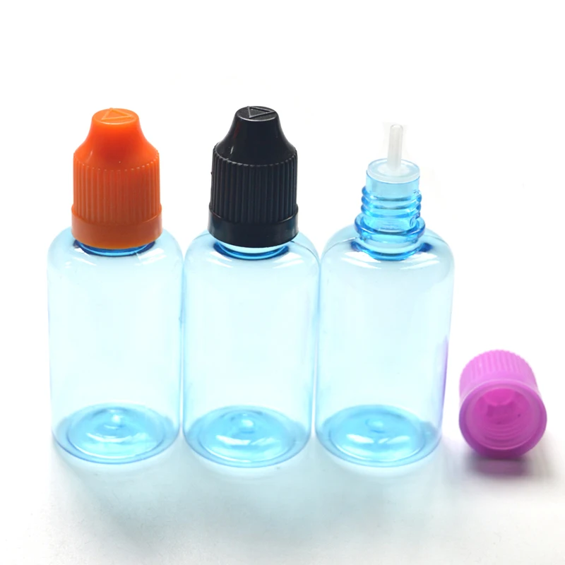 1 шт 30 мл синяя ПЭТ пластиковая бутылка с защитой от детей и длинным наконечником E