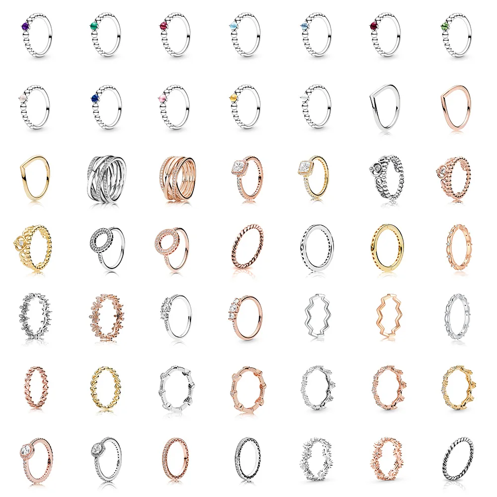 

Женское кольцо из серебра 925 пробы, кольцо «сделай сам» из розового золота с синим, желтым, красным кубическим цирконием в форме снежинки, св...
