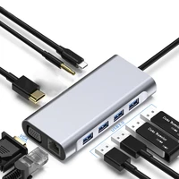 usb c hub to hdmi compatible vga adapter dock 11 in 1 with jack 3 5mm for macbook proair m1 fast charging usb splitter