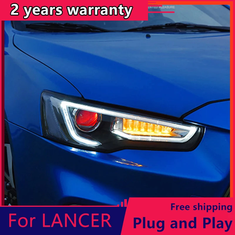 

KOWELL Car Styling Head Lamp for LANCER Headlights LED Headlight ANGEL EYES BEAM DRL Bi-Xenon Lens HID Automobile Accessories