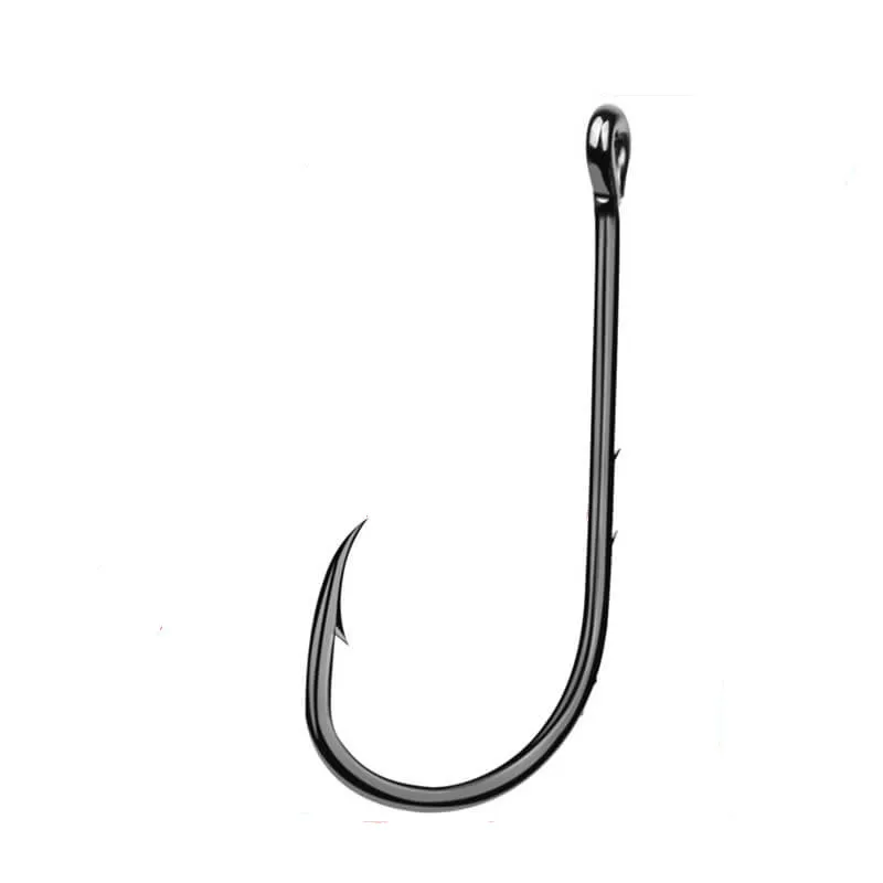 

100pcs/lot Long Shank Fishing Hook 1#-6# High Carbon Steel Sharp Barbed Offset Narrow Bait Hook