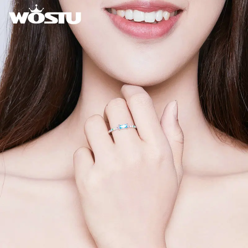 Женские разноцветные кольца из серебра 925 пробы с голубым Цирконом | Украшения и