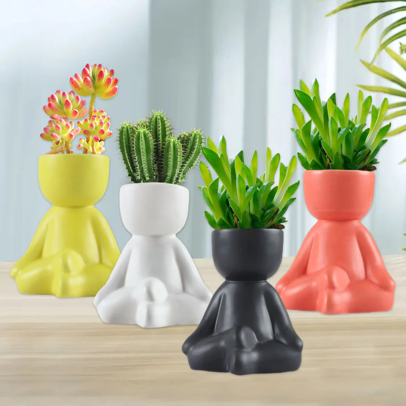 

flowerpot living room office desktop decoration crafts Ceramic succulent Cactus Planter Mini Plant Pots Human Shaped Plant Pot