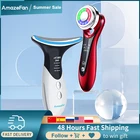 AmazeFan красота для ухода за кожей 9 в 1 устройство для удаления РЧ и морщин  подтяжка лица шеи массажер светодиодный фотонный терапия нагрев лифтинг лица