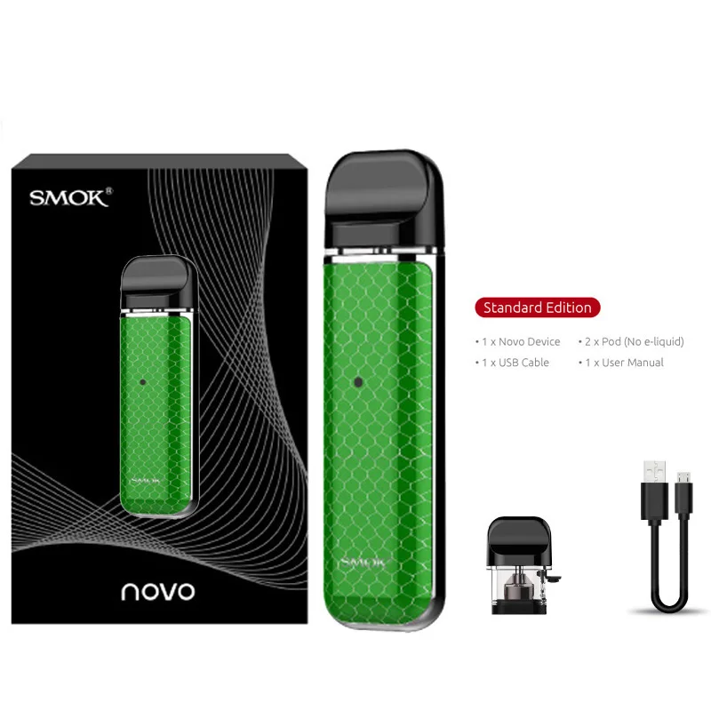 Green without gift SMOK pod starter kit SMOK novo 2 kit cobra covered vape pen kit с 450 мАч встроенным аккумулятором 2 мл емкость pod system kit - Цвет: Green without gift