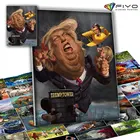 5D алмазная живопись сделай сам, интересная мультяшная мозаика Трампа, полноразмернаякруглая Алмазная вышивка крестиком, домашнее украшение для стен картины на стену декордекор на стенунаклейки на стену вышивка