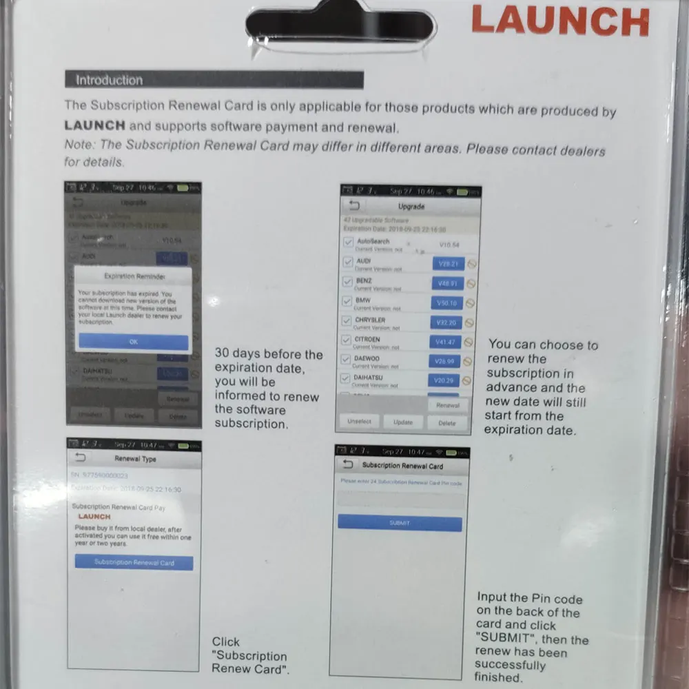 Устройство для чтения кодов LAUNCH Pin card программа обновления программного