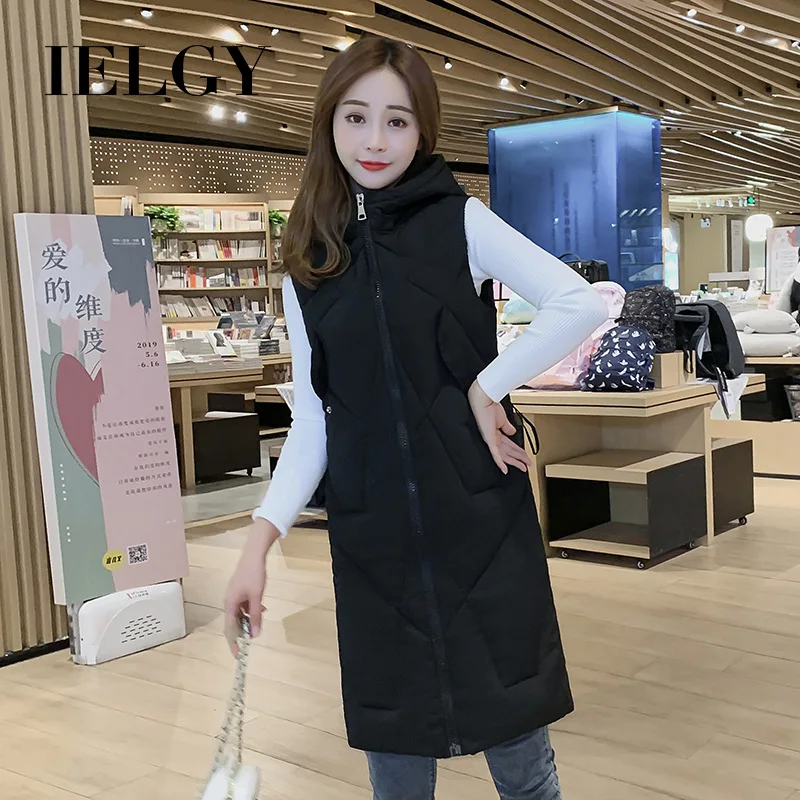 Женский зимний пуховой жилет длинная свободная Толстая куртка в Корейском стиле