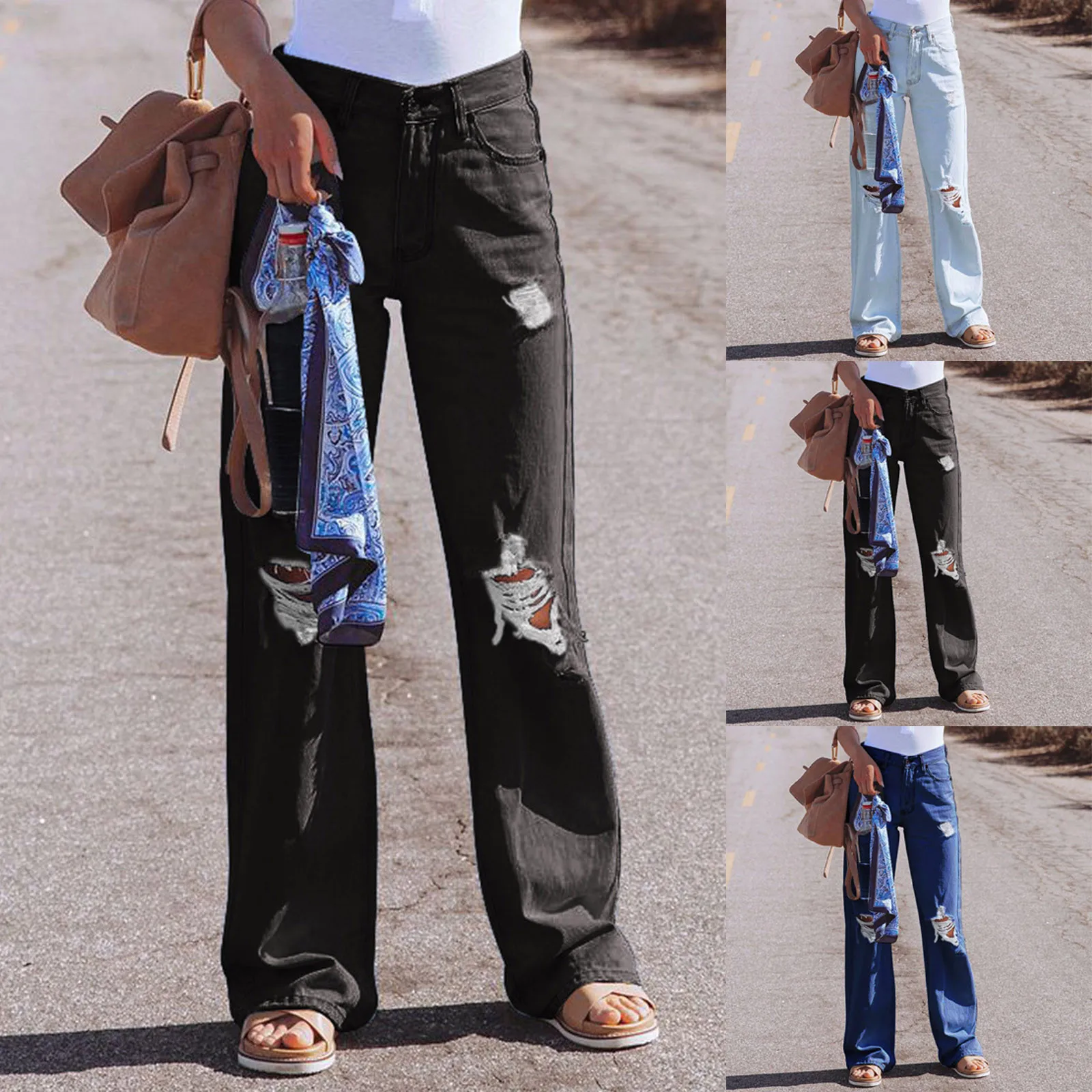 

Женские джинсовые винтажные мешковатые джинсы, уличная одежда в стиле 90-х, брюки-карго с широкими штанинами и карманами, прямые джинсовые бр...