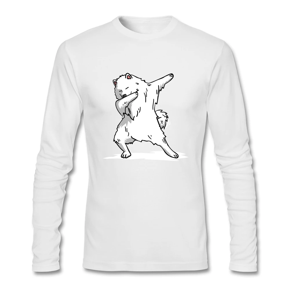 Футболка мужская с забавными рисунками Samoyed для фитнеса брендовая Дизайнерская