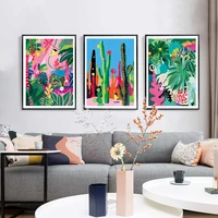 botanical garden cactus jungle wall art canvas painting color abstract plants nordic poster and prints picture modern home decor
