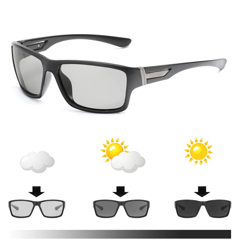 

Мужские солнцезащитные очки с фотохромными линзами, поляризационные солнцезащитные очки-Хамелеон, темные очки для вождения, квадратные солнцезащитные очки, новинка 2018