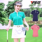 Брендовый женский костюм для гольфа PGM, красивая новая летняя спортивная футболка для гольфа, Женская юбка для гольфа, Модные дышащие облегающие рубашки с воротником или юбка