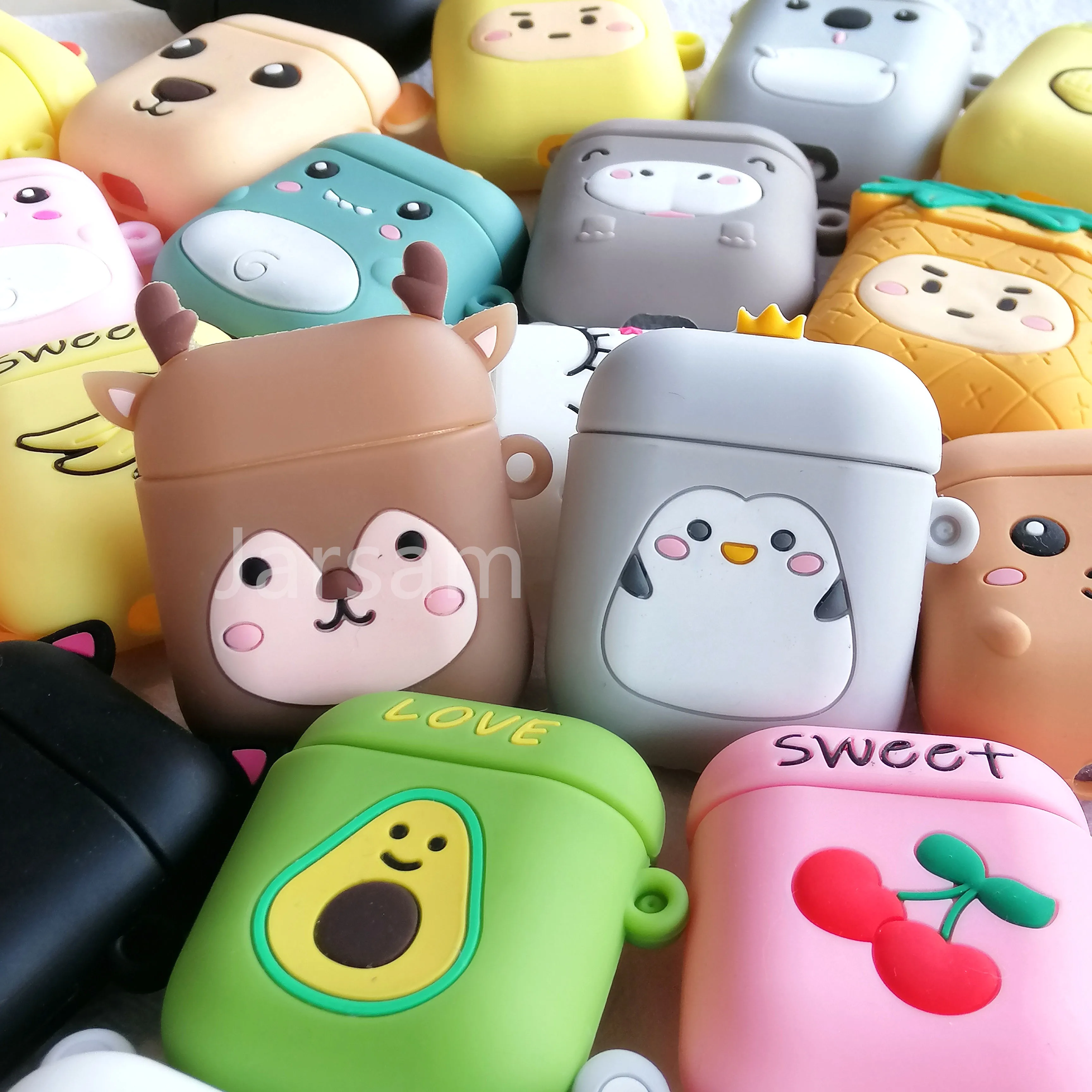 

Cartoon Bear Wireless Earphone Case For AirPods 2 Silicone Charging Headphones Cases For Airpods Protective Cover