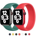 Ремешок силиконовый Solo Loop для Apple Watch Band 44 мм 40 мм, эластичный силиконовый браслет для iWatch Band 38 мм 42 мм, Apple watch Series 54SE67