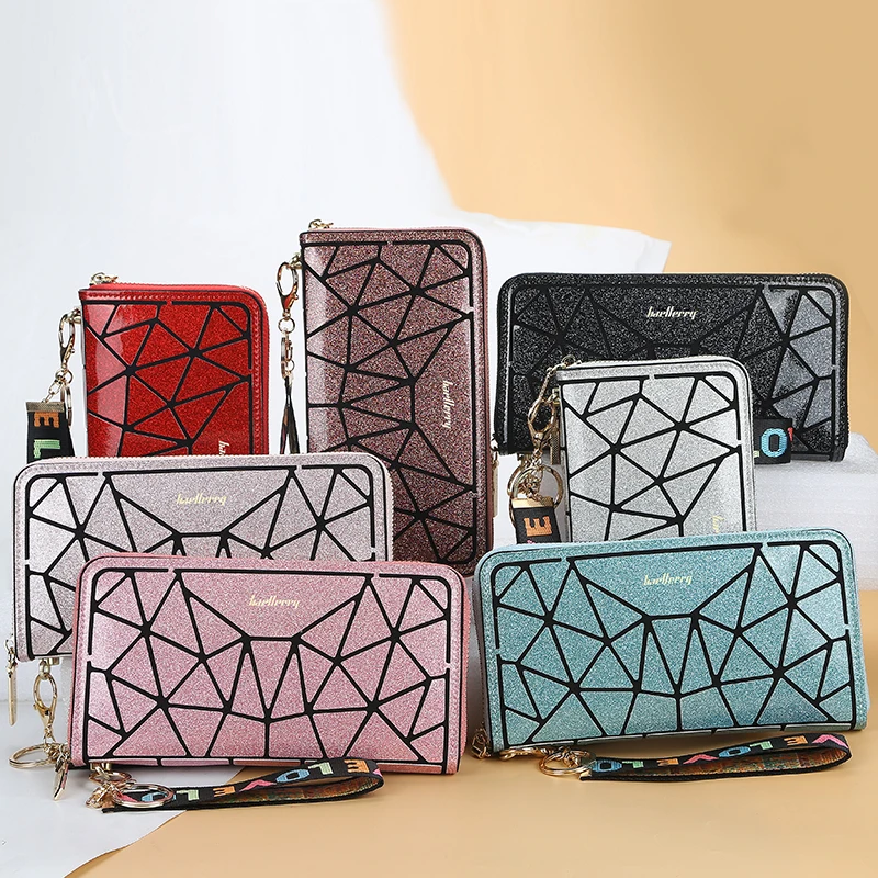 

Ladies Wallet Fashion Bling Bling Shiny Mobile Phone Bag Women Diamond Lattice Long Clutch